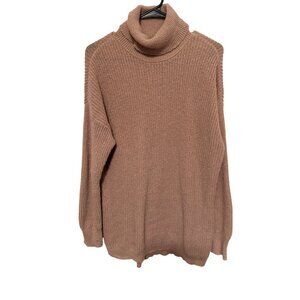 Maurices Mock Neck Oversize Sweater Tan Tunic Length Womans M/L